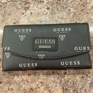 GUESS Factory Meade Logo Slim Faux Leather Wallet NWT*